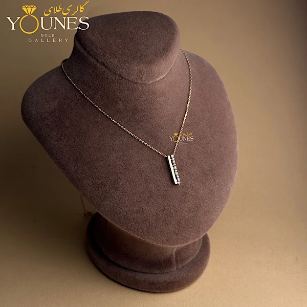 گردنبند طلا خطی نگینی